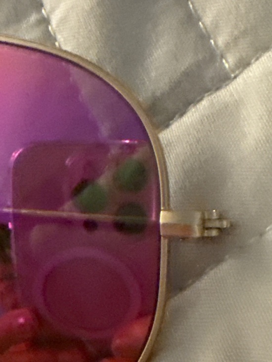 Pink Ray-Ban Polarized Mirror Sunglasses - gold tone frame ? main image 6